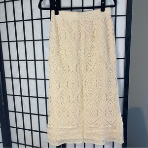Bohemian Elegant Cream Lace Skirt by Ultra Pink NWT Small
